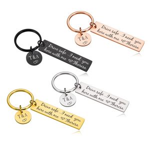 Aangepaste sleutelhanger voor autosleutels Originele gepersonaliseerde sleutelchains Verjaardagscadeaus Vader vriendje Husband Love Keyring