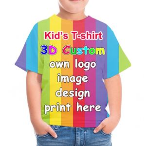 Camiseta personalizada para niños Camiseta con estampado 3D para niños Camisetas de cumpleaños personalizadas Su propio diseño Ropa para niños y niñas DIY 220707