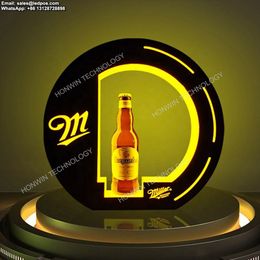 Aangepaste LED alcoholische drank wijn geesten drank Glorifier Display Miller Lite High Life echte tapbierfles presentator