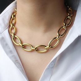 Lettrage personnalisé longue chaîne en acier inoxydable collier Hip Hop pour femmes hommes sur le cou bijoux de mode accessoires cadeau 240104