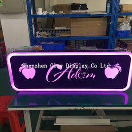 Logotipo personalizado, señal LED, caja LED recargable de doble cara, caja de letras LED recargable, escudo para Club nocturno, Lounge y Bar