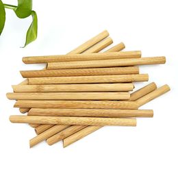 Aangepaste Logo Organische Eco Herbruikbare Groothandel Set Natural Bamboo Bubble Thee Het Drinken Stro Disposable met Case