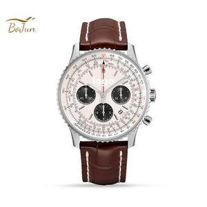 Aangepaste luxe Panda Disc Watch Bls fabrieksgrootte 43 mm Eta 7750 beweging klassieke luchtvaart chronograaf B01