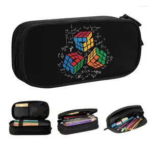 Trousse à crayons personnalisée Rubiks Cube, grande capacité, pour filles et garçons, pochette cadeau pour enseignant Geek, fournitures scolaires