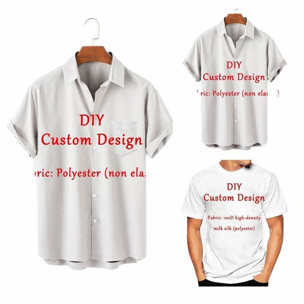 Camisas personalizadas para hombres Verano Hawaiano Manga corta Mujeres 3D Diseño personalizado Tops Camiseta Factory Outlet Oversize Anime Cosplay w7P1 #