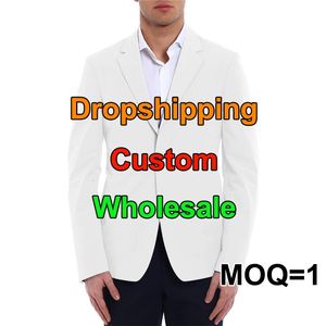 Blazers pour hommes personnalisés costume de mode bricolage votre manteau de design Blazer Slim Fit 3D Jacket Imprimez Men Drop Wholesale 240513