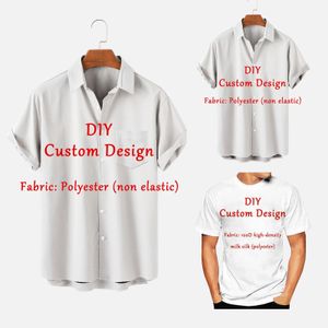 Aangepaste heren shirts Summer Hawaiiaanse vrouwen met korte mouwen 3D Custom Design Tops T-Shirt Factory Outlet Oversize Anime Cosplay 240428
