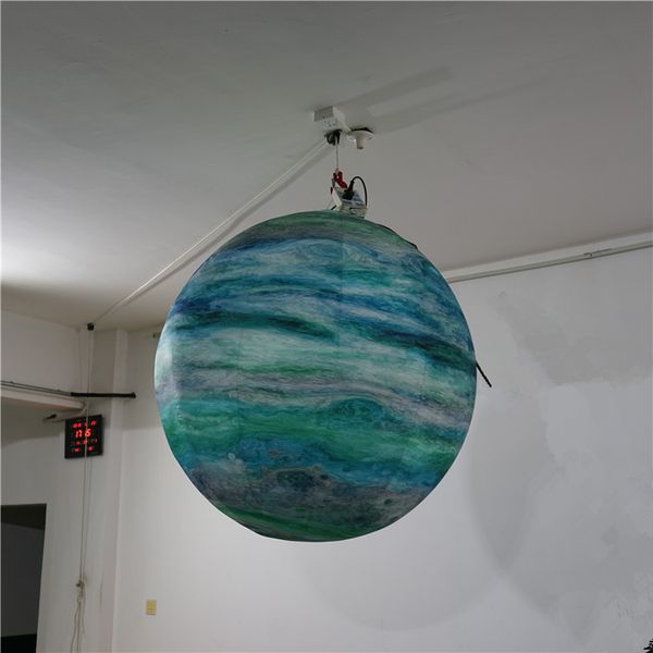 Jupiter gonflable adapté aux besoins du client de ballons gonflables de mercure avec la lumière de LED pour le décor de publicité pour la décoration de plafond de boîte de nuit