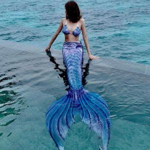 Cola de sirena personalizada para natación cola de traje de baño y aletas colas de sirena con monofin niños adultos tragados de cosplay calientes