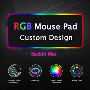 Tapis de souris personnalisé design blanc paramètres RVB console de jeu animation tapis de souris souris LED accessoires de jeu Genshin Impact pour Bears Pc 240113