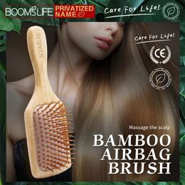 Nom personnalisé Exfoliant Bamboo Brush Bamboo Womens Walles à la dents Utilisé pour le massage des cheveux Capp Gobolet Antistatic Hair 240429