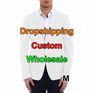 Aangepaste Nieuwe Mannen Blazers Fi Pak Diy Uw Ontwerp Jas Casual Slim Fit Blazer 3D Print Jas Mannen dropship Groothandel 19Tr #