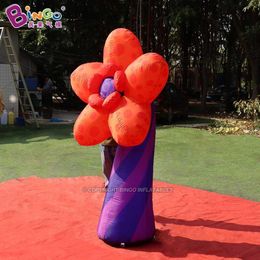 Publicité extérieure personnalisée Pusineuse de fleurs de dessins de dessins gonflables Ballons pour le centre commercial Decoration 2m Hauteur avec Air001