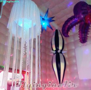 Méduse gonflable décorative personnalisée de 3 m de hauteur avec lumière RVB pour fête et événement