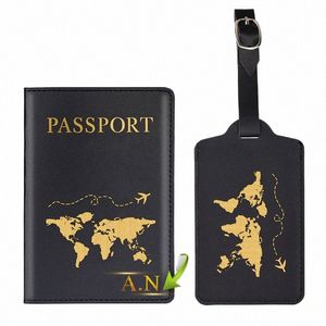 Porte-passeport personnalisé Lage Tag Femmes Hommes Portable Couple Valise Id Addr Titulaire Lettre Bagages Cadeaux D'embarquement g5MK #