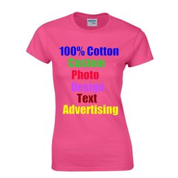 Image personnalisée texte vierge couleur unie femmes manches courtes demi manches t-shirt culture chemise impression 220621