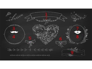 Tell de stand PO personnalisé pour le mariage Blackboard Impression numérique Floral Love Heart Pattern Pathor Custom Backgroun6438589148278