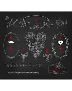 Tell de stand PO personnalisé pour le mariage Blackboard Impression numérique Floral Love Heart Pattern Pathor Custom Backgroun6438589507410