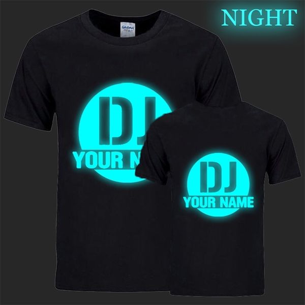 Camiseta de DJ de ocio con estampado personalizado, camiseta Harajuku para mujer, camiseta luminosa DIY P o, camisetas personalizadas a la moda para hombre, camiseta 220613