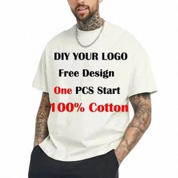 T-shirt de loisirs imprimé personnalisé T-shirt bricolage votre propre design comme photo ou logo T-shirt blanc Fi personnalisé hauts pour hommes T-shirt x1ei #