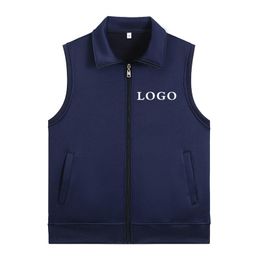 Gilet de loisirs imprimé personnalisé pour hommes, couleur unie, coupe-vent thermique sans manches, vêtements pour hommes, automne 220713