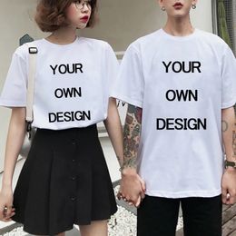 Impresión personalizada pareja de camiseta Men Mujeres DIY TU Like Po Camiseta Moda Custom Possy Your Own Design Female Mujer 240428