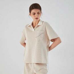 Producteur personnalisé Livraison Gratuite Vêtements Polo Col Poches Designer Femmes T-shirt Coton t-shirts pour
