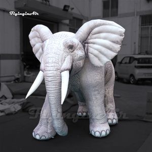 Aangepaste echte opblaasbare olifant 2M dierlijke mascotte model blazen witte olifant voor parade show