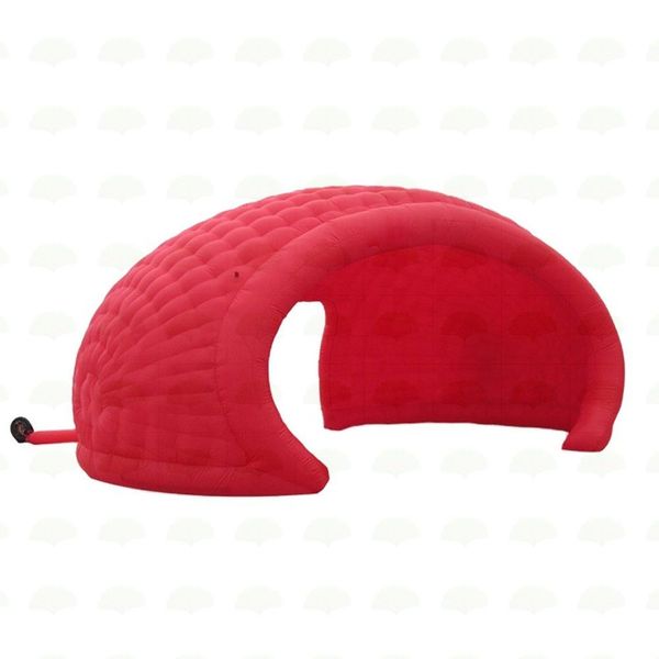 Cubierta de escenario rojo personalizado Inflable Tienda de luna Discos Dome Igloo Bar Comercio Comercio Contallador de teles Confacción con ventilador continuo de inflado por envío aéreo gratis