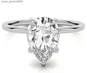 Aangepaste S925 Sterling Zilver 1/2/3/4/5 ct Briljante Peer D VVS1 Moissanite Diamond Engagement Bruidsringen met GRA