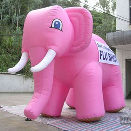 Forme personnalisée Grand éléphant gonflable / 8m 26ft Giant Rose Elephant Zoo Animal Mascot pour décoration d'événements