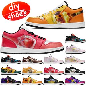 Aangepaste schoenen aj1s LOW CUT aangepast patroon Cartoon Sailor Moon liefhebbers diy schoenen basketbalschoenen mannen vrouwen schoenen outdoor sneaker sport groot formaat eur35-49