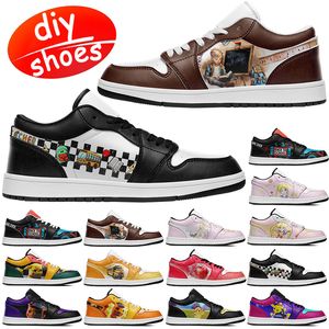 Chaussures personnalisées LOW CUT motif personnalisé dessin animé Sailor Moon amoureux bricolage chaussures chaussures de basket-ball hommes femmes chaussures en plein air sneaker gris grande taille eur35-49