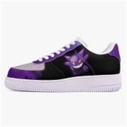 Chaussures personnalisées pour hommes, chaussures décontractées à la mode, bricolage, semelle blanche, noir, violet, corps démon, 85265