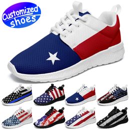 Customized shoes running shoes BLONDON-01 star lovers diy shoes Retro casual shoes men women shoes outdoor sneaker the Stars and the Stripes black big size eur 36-50