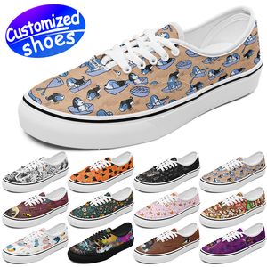 Aangepaste schoenen skateboard schoenen ster liefhebbers SLIP ON diy schoenen Retro casual schoenen mannen vrouwen schoenen outdoor sneaker scrawl hond wit blauw groot formaat eur 29-49