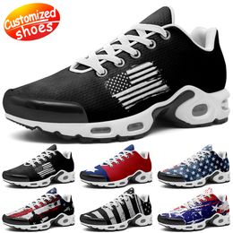 Chaussures personnalisées chaussures de course tn amateurs d'étoiles chaussures de bricolage chaussures de sport rétro hommes femmes chaussures baskets d'extérieur les étoiles et les rayures rose bleu grande taille eur 36-48