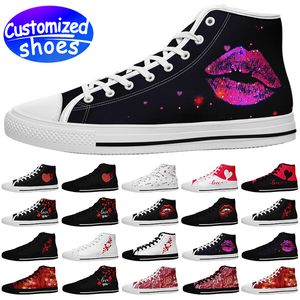 Chaussures personnalisées Saint Valentin beauté chaussures de skateboard HIGH-CUT 7218 amateurs d'étoiles chaussures de bricolage chaussures de sport rétro hommes femmes chaussures baskets d'extérieur grande taille eur 29-49