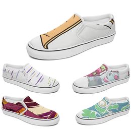 Slip sur les chaussures décontractées personnalisés hommes Femmes Classic Canvas Sneaker noir blanc bleu marron multicolore Bright Citrus Gold Trainers Outdoor Shoe Gai