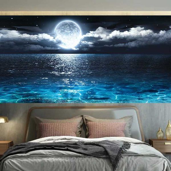 Tapisserie personnalisée Healing Moon Starry Tapasches Sky Tapasches Ins Hanging Tissu Peinture décorative pour la chambre Dorm de dortoir du plafond R0411