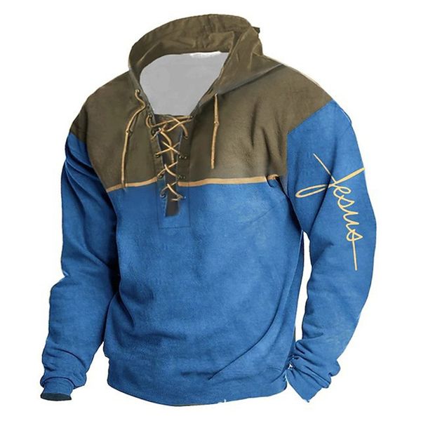 Camisetas personalizadas Polos 021 sudadera con capucha de color azul a juego suéter suelto abrigo de manga larga
