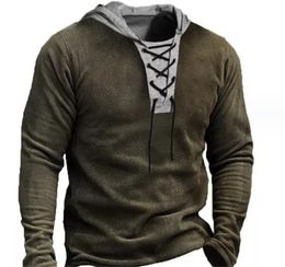 T-shirts personnalisés Polos 021 Sangles assorties aux couleurs Sweat à capuche pour hommes Pull ample Manteau à manches longues