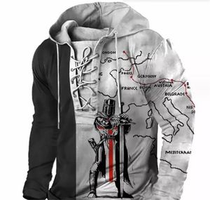 T-shirts personnalisés Polos 021 Map Knight, sweat à capuche pour hommes, pull ample, manteau à manches longues