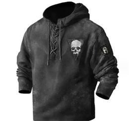 Aangepaste T-stukken Polo's 021 Skeleton Triangle Hoodie Losse trui Jas met lange mouwen