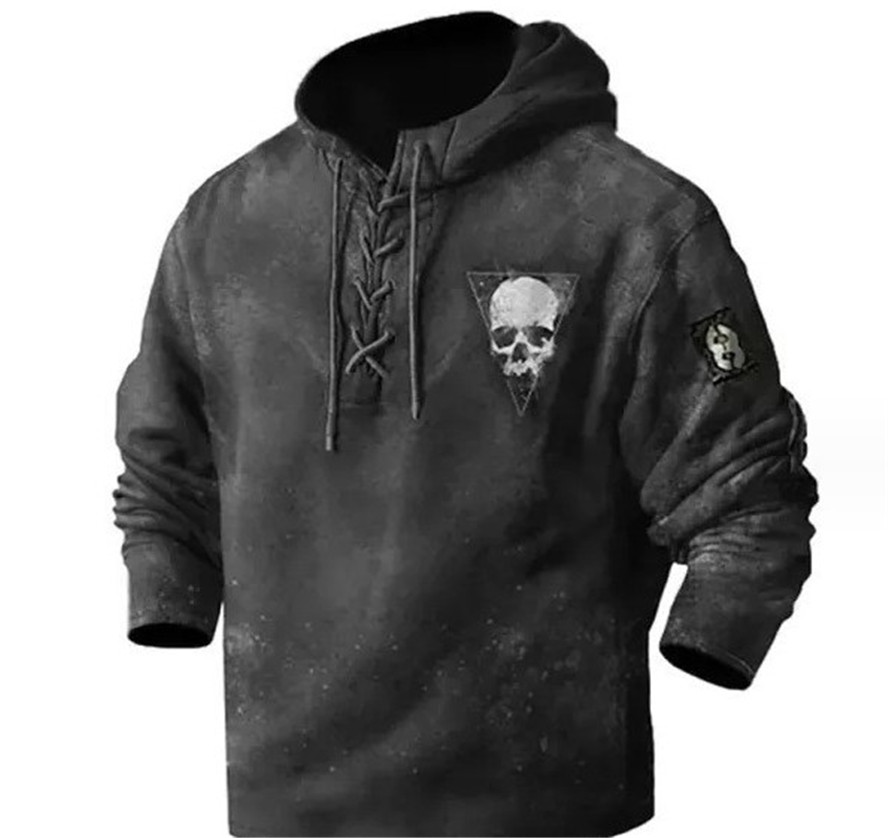 Customized Tees & Polos 021 Skeleton Triangle Hoodie Loose Sweater Long sleeved Coat