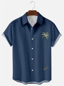 Camisetas personalizadas, Polos, árbol de coco azul, tendencia transfronteriza del comercio exterior europeo y americano, impresión Digital 3D