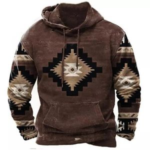 T-shirts personnalisés Polos marron militaire 3D pull Style occidental imprimé hommes sport de rue mode sweat à capuche