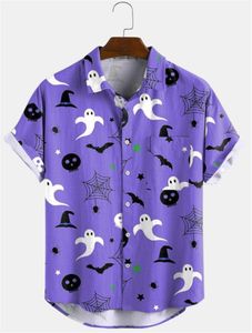 Gepersonaliseerde T-shirts Polo's Halloween Purple Ghost Grensoverschrijdende trend van Europese en Amerikaanse buitenlandse handel 3D digitaal printen