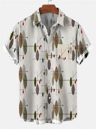 T-shirts personnalisés Polos feuille Tendance transfrontalière du commerce extérieur européen et américain Impression numérique 3D Chemises à manches courtes en vrac