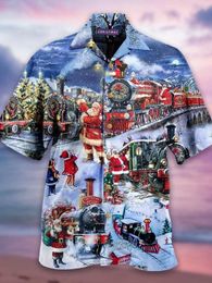 Op maat gemaakte T-shirts Polo's Kerstmantrein Grensoverschrijdende trend van Europese en Amerikaanse buitenlandse handel 3D digitaal printen